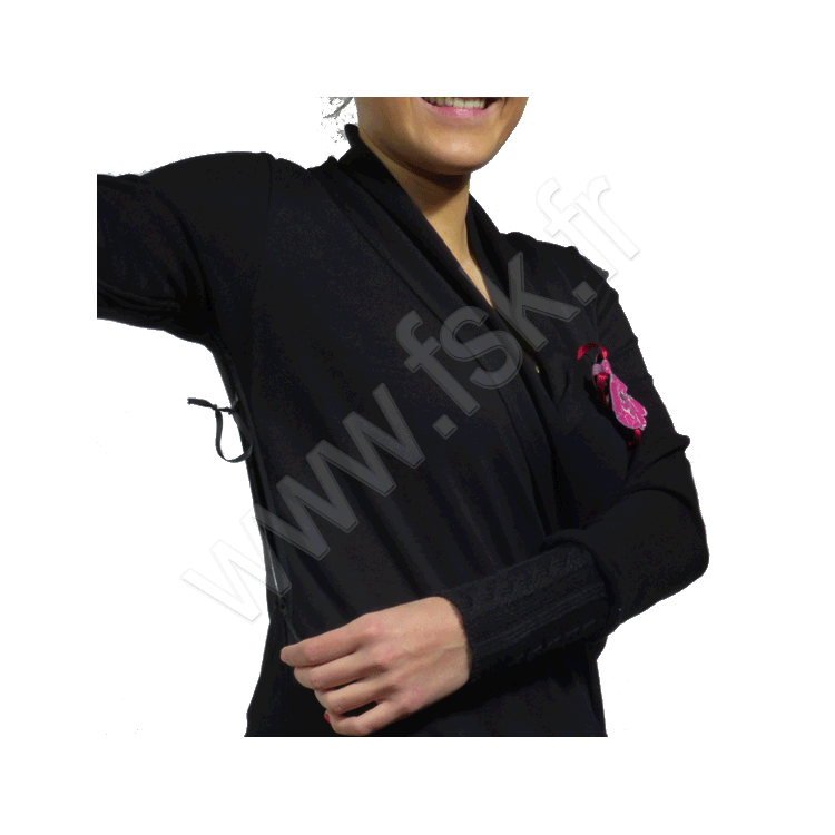 Gilet Torsade Noir Cache-Coeur Vêtements Adaptés