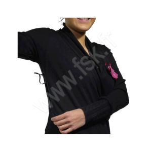 PW00840_2 image Gilet Torsade Noir Cache-Coeur Vêtements Adaptés